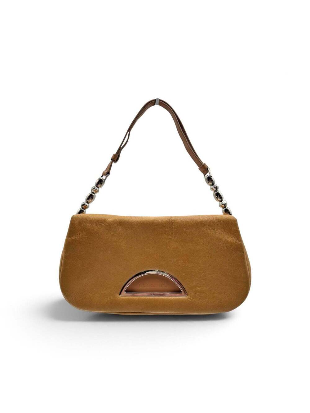 Christian Dior Malice Pearl Tan Leather Shoulder Bag by John Galliano 2000